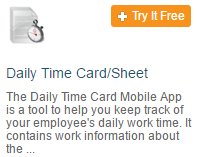 Mobile Daily Time Card/Sheet