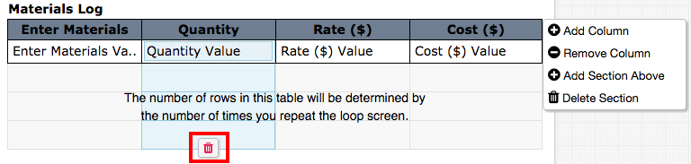 Customizing Tables in the PDF Designer