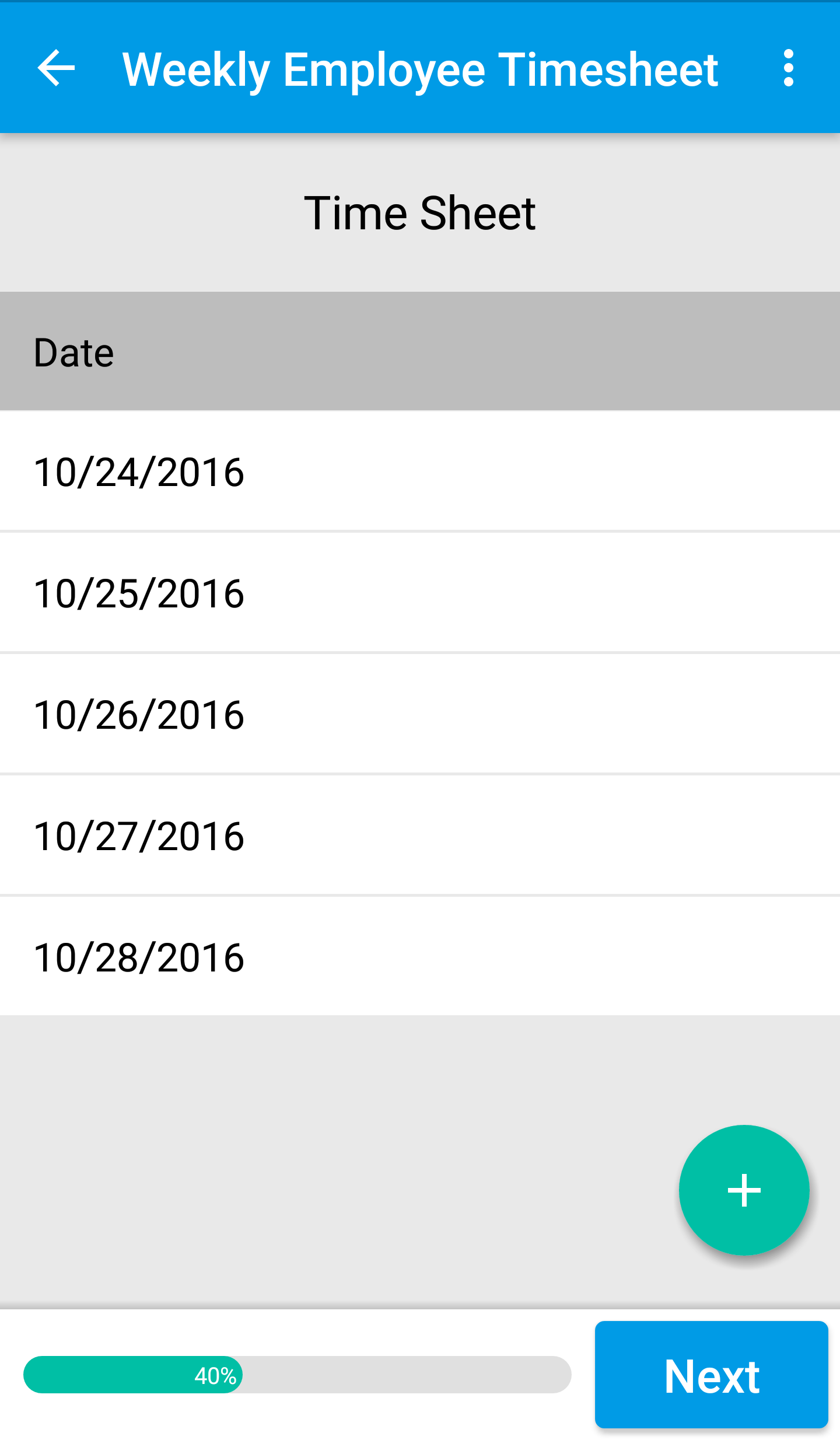 Canvas Mobile Time Sheet Form