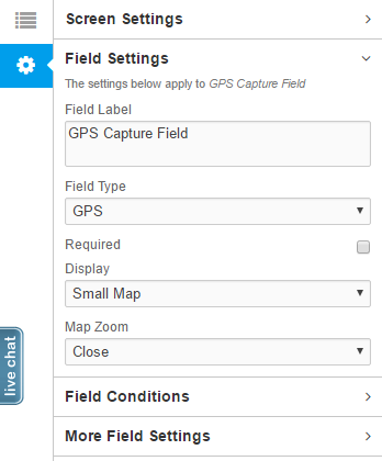 GPS Field Settings