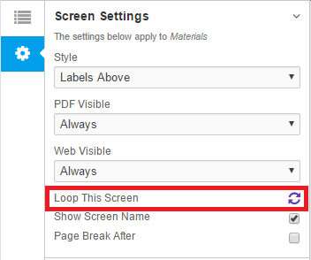 Screen Settings Loop