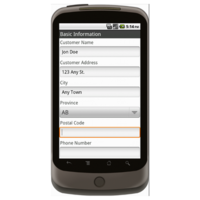 Android: Sales Order Form (Canada) Mobile App (Example 1)