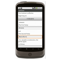 Android (1.5+): Basic Contract (Individual to Individual) Mobile App (Example 1)