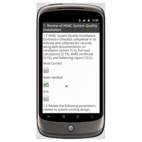 Android (1.5 - pre1.6): ENERGY STAR Qualified Homes V3 HVAC System Quality Installation Rater Checklist - New Jersey Mobile App (Example 2)