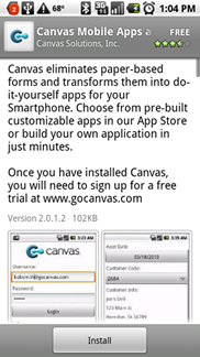 Canvas Mobile App in Android Market