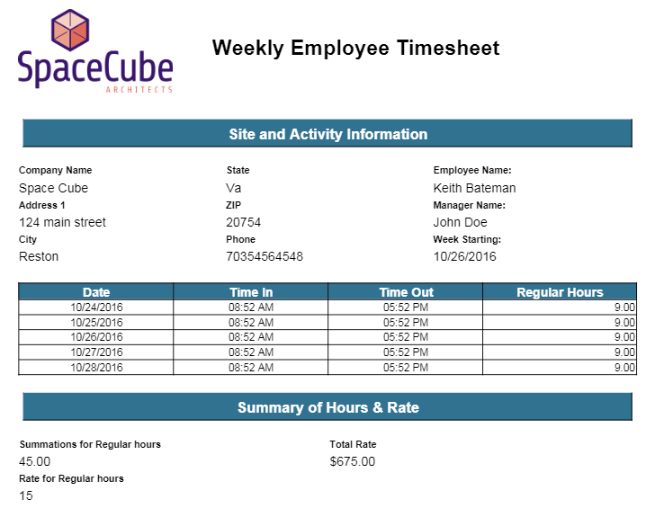 Canvas Mobile Timesheets