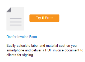 Roofer Invoice Form - Mobile Form