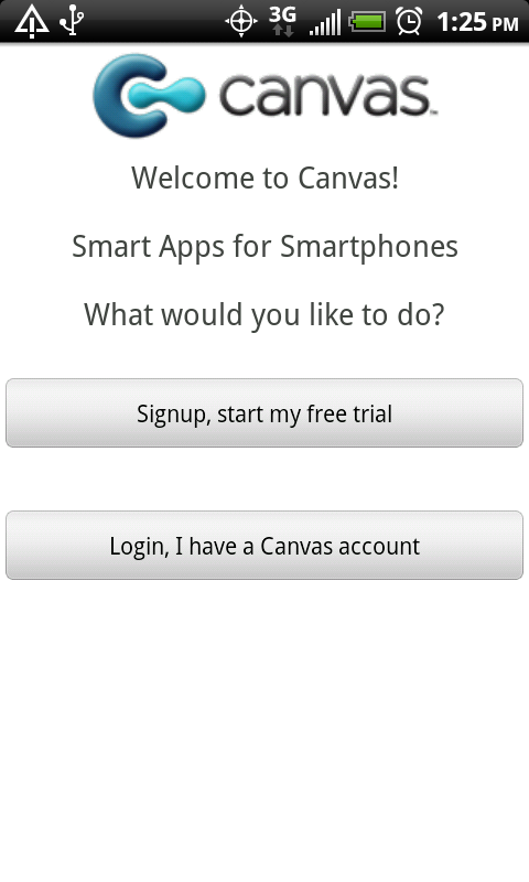 Android GoCanvas Sign Up