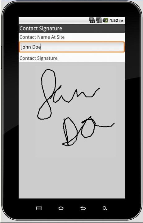 Signature Capture Android Samsung Tab