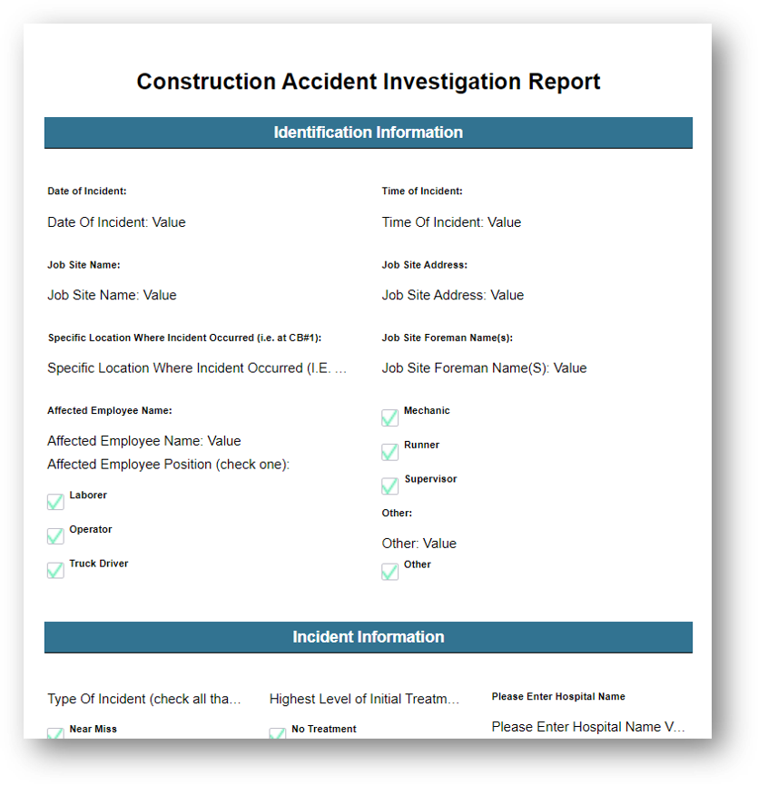 Picture of a construction accident template