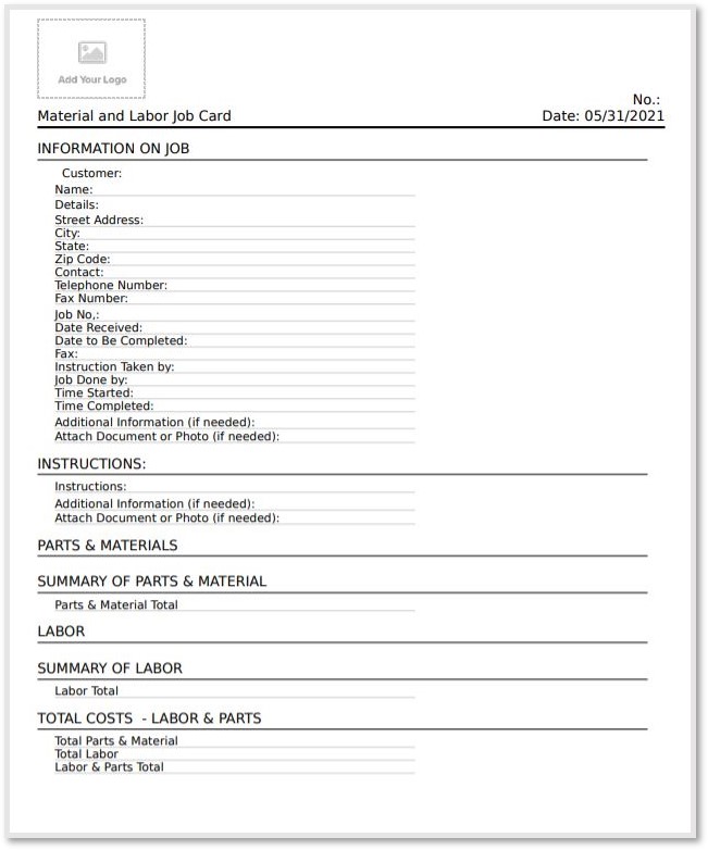 Job Card Apps Examples & Templates GoCanvas