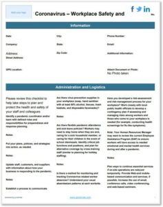 covid-19 safety checklist template example