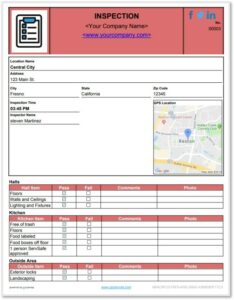 inspection form template