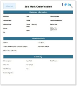 work order and invoice template