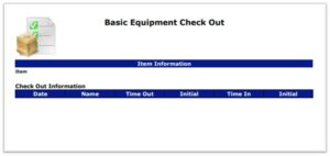 equipment checkout form template example