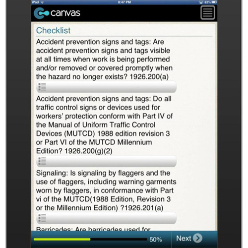 OSHA Construction Industry Checklist Signs, Signals and Barricades