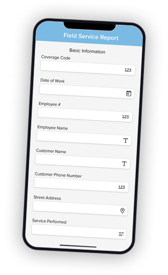 Phone with a GoCanvas Field Safety digital form.
