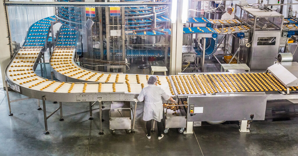worker in a manufacturing bakery factory